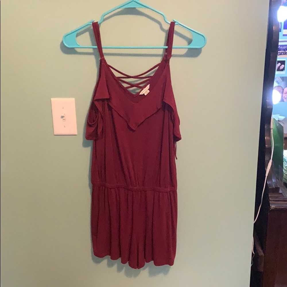 Aeropostale maroon romper